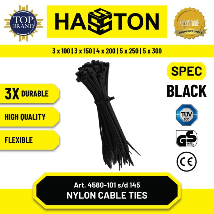 Hasston Kabel Ties/Cable Ties/Ikat Kabel 3x150mm (4580)