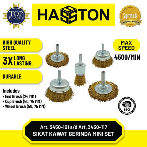 Hasston Sikat Baja Gerinda 24mm / Sikat Kawat (3450-107)
