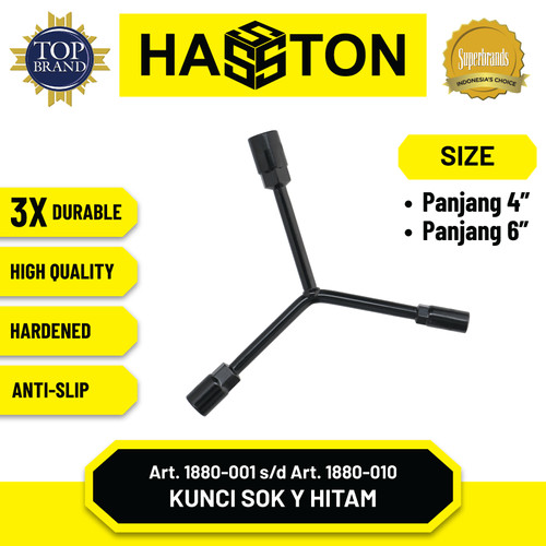 Hasston Kunci Sok Y Chrome 8 x 10 x 12 mm / Socket Wrench-Y (1880-008)