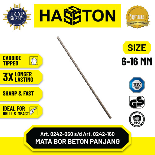 Hasston 10mm Mata Bor Beton Panjang / Masonry Drill Bits (0242-100)