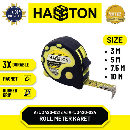 Hasston Roll Meter 10m x 25mm + Magnet / Tape Measure (3420-024)