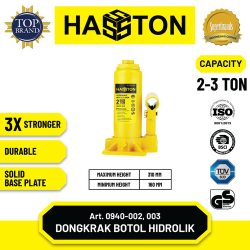 Hasston Dongkrak Botol 2Ton / Hydraulic Bottle Jack (0940-002)