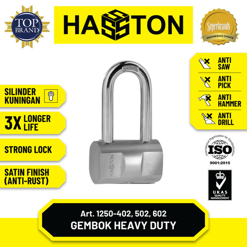 Hasston Gembok Bulat Satin LP 40mm / Padlock Heavy Duty (1250-402)