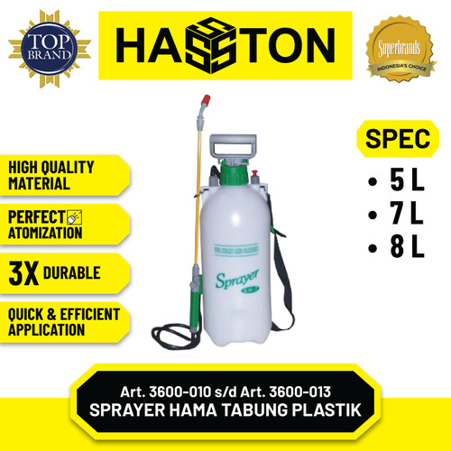 Hasston Sprayer Hama 7Lt Tabung Plastik / Pressure Sprayer (3600-010)