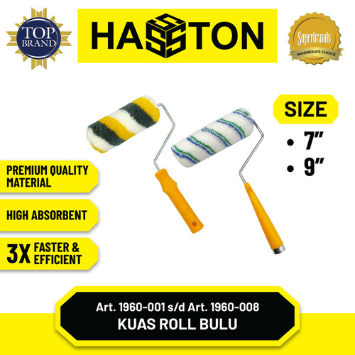 Hasston Kuas Rol Gagang Pendek 7"/ Kuas Cat Tembok (1960-007)