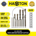 Hasston Mata Bor Beton 8 Pcs / Carbide Tipped Masonry Drill (0241-008)