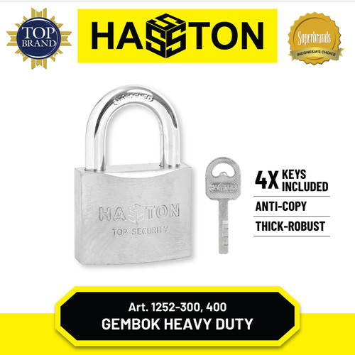 Hasston Gembok Chrome 30mm / Padlock Heavy Duty (1252-300)