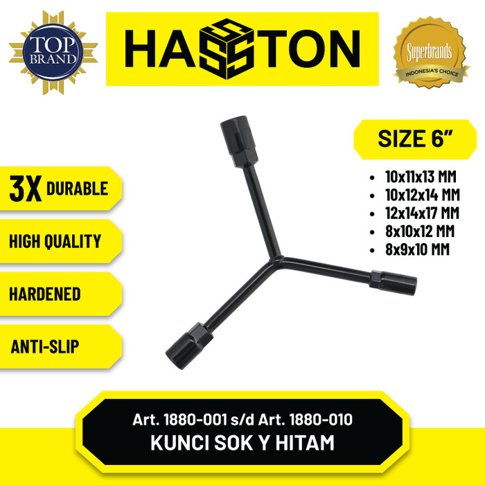 Hasston Kunci Sok Y Chrome 8 x 10 x 12 mm / Socket Wrench-Y (1880-008)