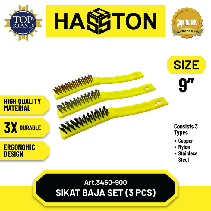 Hasston Sikat Kawat Mini 7" Set 3Pcs (3460-700)