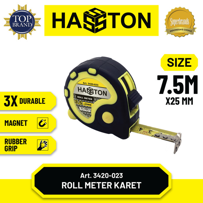 Hasston Roll Meter 10m x 25mm + Magnet / Tape Measure (3420-024)