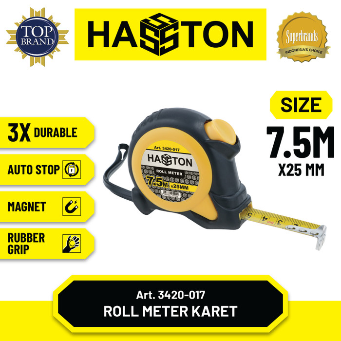 Hasston Roll Meter 5M Auto Stop + Magnet / Tape Measure (3420-016)