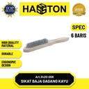 Hasston Sikat Baja Gg Plastik 4 Baris / Steel Wire Brush (3420-007)