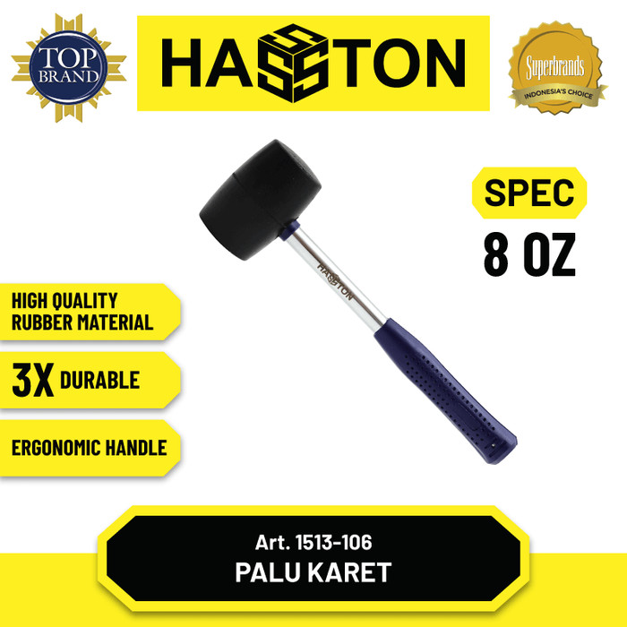 Hasston Hammer Karet Gagang Besi 8 oz / Palu Karet (1513-106)