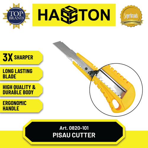 Hasston Pisau Cutter Handle Plastik 18mm / Cutter Knife (0820-101)
