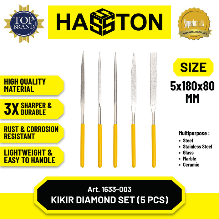Hasston Kikir Emas Diamond File Set 5 Pcs / Kikir Permata (1633-001)