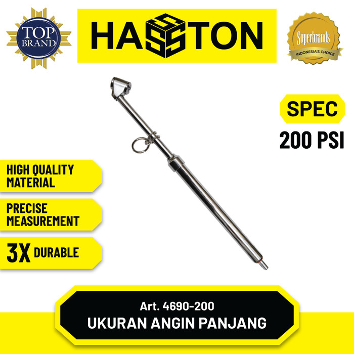 Hasston Alat Ukur Angin Ban 200 PSI Panjang / Tire Gauge (4690-200)
