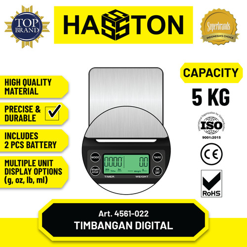 Hasston Timbangan Digital 5kg / Digital Scale (4561-022)