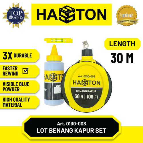 Hasston Sipatan Lot Benang + Powder / Chalk Line Reel Set (0130-003)