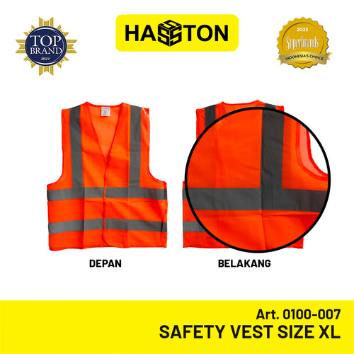 Hasston Safety Vest Size XL / Rompi Keselamatan Orange (0100-007)