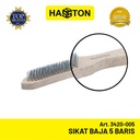 Hasston Sikat 5 Baris / Sikat Baja - Kawat Gagang Kayu (3420-005)
