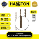 Hasston Mata Bor Beton 3 Pcs / Carbide Tipped Masonry Drill (0241-010)