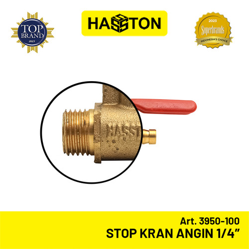 Hasston Stop Kran Angin 1/4'' / Kran Kompresor Kuningan (3950-100)
