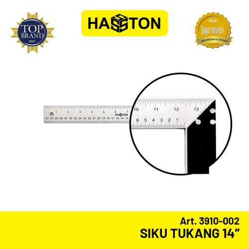 Hasston Siku Tukang 14'' Stainless Steel / Penggaris Siku (3910-002)