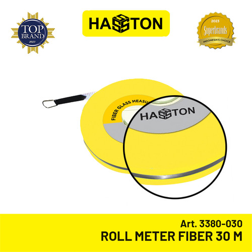 Hasston Roll Meter Fiber 30m / Fiber Glass Measuring Tape (3380-030)