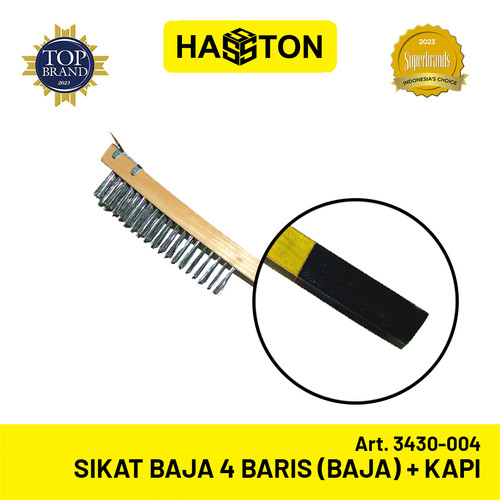 Hasston Sikat Baja 4 Baris + Kapi / Sikat Kawat / Wire Brush(3430-004)