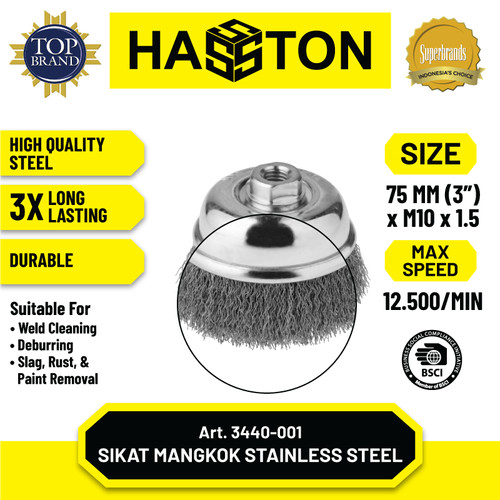 Hasston Sikat Kawat Mangkok Gerinda 3" / Cup Brush (3440-001)