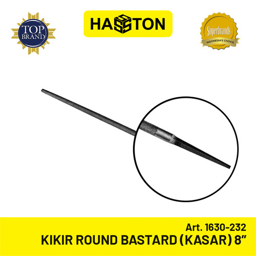 Hasston Kikir Bulat Kasar / Round Bastard Files 8" (12 Pcs) (1630-232)