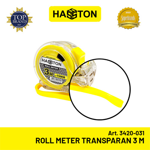 Hasston Rol Meter Transparan 3m x 19mm / Tape Measure (3420-031)