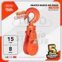 Snatch Block / Pulley Block Hook 15 Ton - 8" HD 1 Sheave TOYO