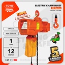 Electric Chain Hoist 1 Ton x 12 Meter KD Series TOYO