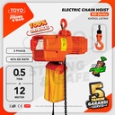 Electric Chain Hoist 0.5 Ton x 12 Meter KD Series TOYO