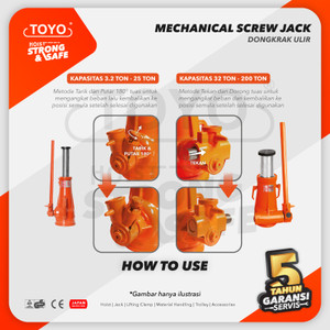 Screw Jack / Dongkrak Ulir Botol 25 Ton TOYO