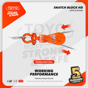 Snatch Block / Pulley Block Hook 15 Ton - 8" HD 1 Sheave TOYO