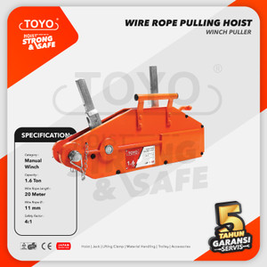 Wire Rope Pulling Hoist / Tirfor 1.6 Ton x 20 Meter TOYO