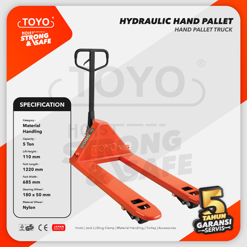 Hydraulic Hand Pallet Truck Trolley 5 Ton / 5000 Kg TOYO