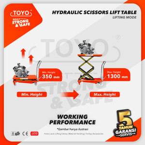 Hydraulic Scissors Lift Table / Meja Hidrolik 500 Kg x 1.3 M TOYO