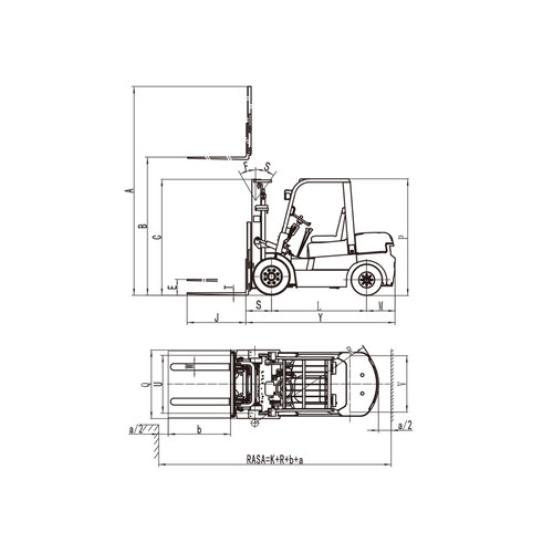 FORKLIFT DIESEL MITSUBISHI - 2,5 TON 3 METER