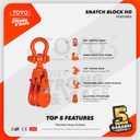 Snatch Block / Pulley Block Hook 15 Ton - 8" HD 1 Sheave TOYO
