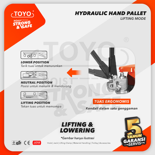 Hydraulic Hand Pallet Truck Trolley 3 Ton / 3000 Kg TOYO