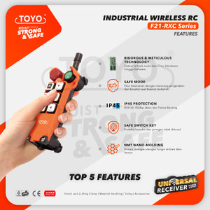 Industrial Wireless Remote Control F21-RXC 18V-65V Hoist Crane TOYO