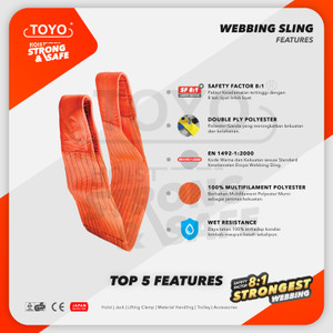Webbing Sling Belt / Tali Angkat 24 Ton x 10 Meter TOYO Double Ply