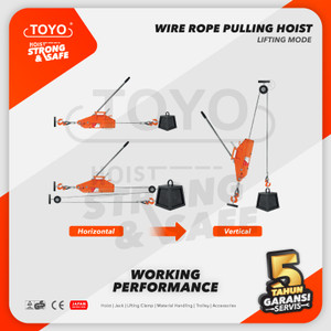 Wire Rope Pulling Hoist / Tirfor 5.4 Ton x 20 Meter TOYO
