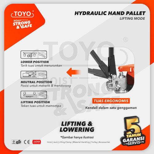 Hydraulic Hand Pallet Truck Trolley 5 Ton / 5000 Kg TOYO