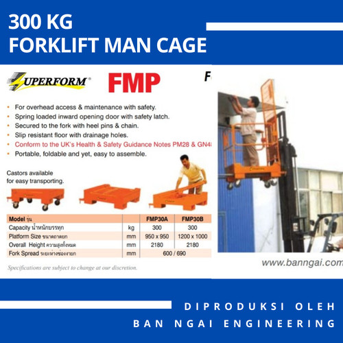 Forklif Man Cage / Forklift Maintenance Platform / Safety Cage 300KG