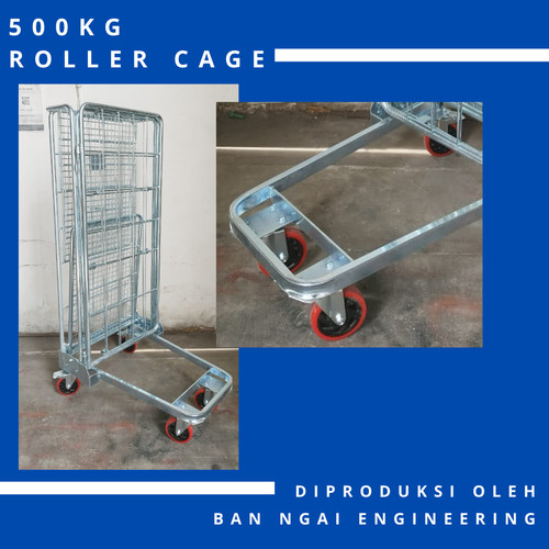 Trolley Rider / Roller Cage / Troli Keranjang / Troli Gudang 500kg