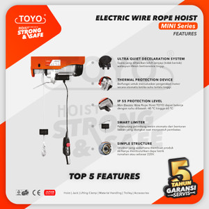 Mini Electric Hoist / Katrol Listrik 600/1200 Kg x 20 Meter TOYO